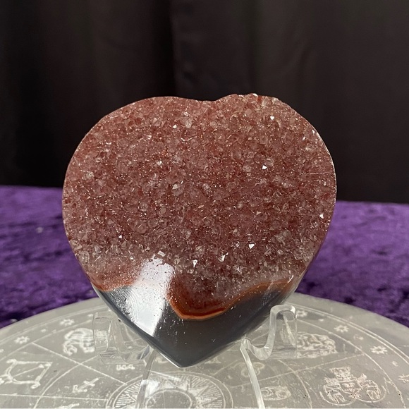 Other - Orange Sugar Druzy Heart with Blue Agate 💙🍊💙